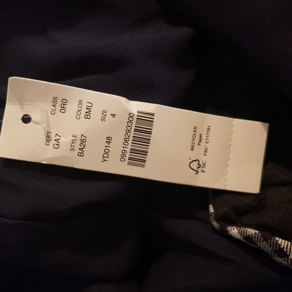 New J. Crew Straight Leg Pant in Black & White Check Plaid Size 4 - Picture 8 of 9